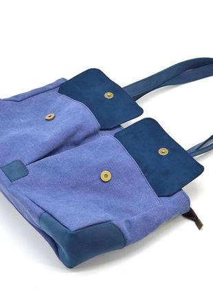 Женская сумка тоут из канвас и кожи tarwa rskyk-3930-3md с передними карманами2 фото