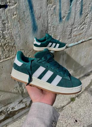 Adidas campus dark green white