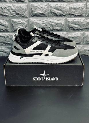 Чоловічі кросівки стон ісланд stone island чорно білі класичні, хіт!6 фото