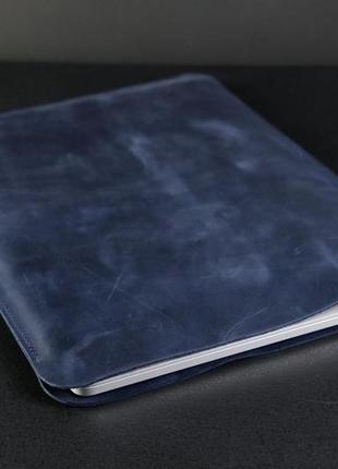 Кожаный чехол для macbook дизайн №1, винтажная кожа, цвет синий