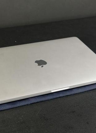 Кожаный чехол для macbook дизайн №1, винтажная кожа, цвет синий3 фото