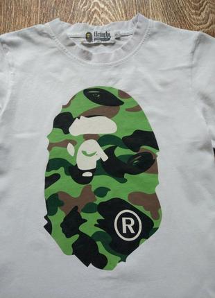 Белая женская футболка свитшот худи a bathing ape bape размер s2 фото