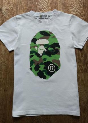 Белая женская футболка свитшот худи a bathing ape bape размер s