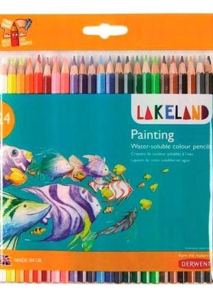 Карандаши акварельные набор 24цв. derwent lakeland painting в блистере d-332551 фото