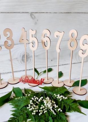 Нумерація столів розсадження святкова комплект від 1-до 10, без фарбування 35 см