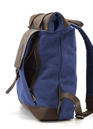 Рол-ап рюкзак зі шкіри та синій канвас tarwa rkc-5191-3md6 фото