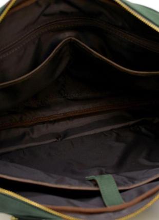 Чоловіча сумка з натуральної шкіри а4 crazy horse re-8839-4lx tarwa зелена2 фото