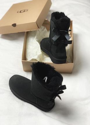 Ugg short bailey bow black🆕 шикарные женские угги 🆕 купить наложенный платёж5 фото