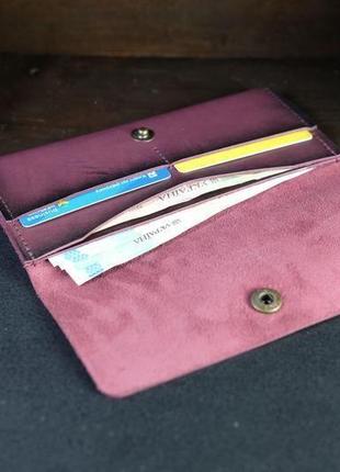 Кожаный кошелек, баттерфляй, кожа итальянский краст, цвет бордо3 фото