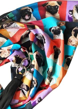 Шарф-бактус "эдинбург",  шарф с собаками, в клетку женский шарф, большой женский шарф, подарок девуш2 фото