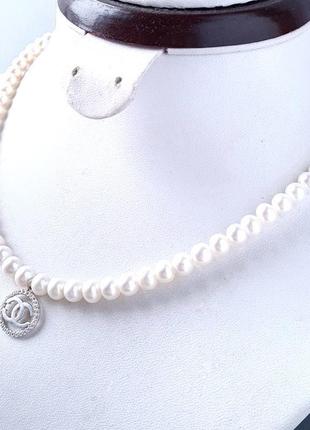 Комплект  з натуральних перлів у сріблі кольє та браслет6 фото