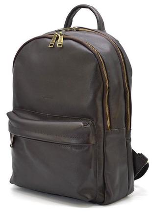 Шкіряний чоловічий рюкзак для ноутбука tarwa gc-7273-3md коричневий1 фото