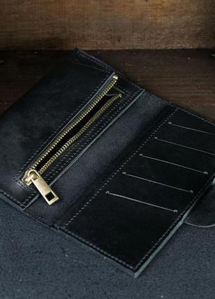 Шкіряний гаманець berty 18см, шкіра італійський краст, колір чорний3 фото