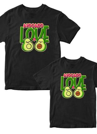 Парні футболки для закоханих із принтом "avocado love. парочка авокадо" push it3 фото