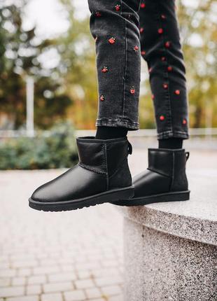 Ugg mini black 🆕 шикарные кожаные женские угги 🆕 купить наложенный платёж7 фото