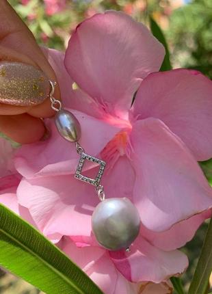 Асиметричні срібні сережки з барочними перлами ′барокко′6 фото