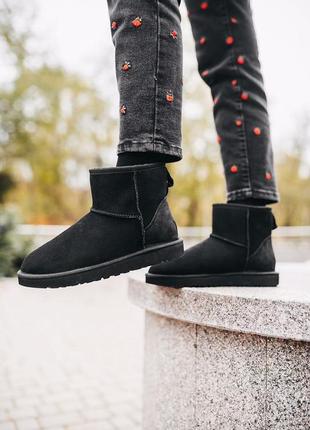 Ugg classic mini “black” 🆕 шикарные замшевые женские угги 🆕 купить наложенный платёж7 фото