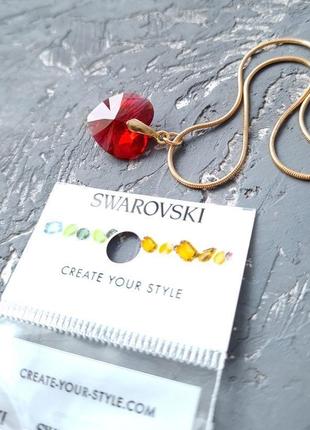 Swarovski та позолота кулон на ланцюжку серце scarlet2 фото