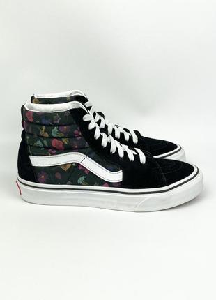 Кроссовки / кеды vans off the wall flowers 💐 оригинал черные высокие размер 36.5 - 373 фото