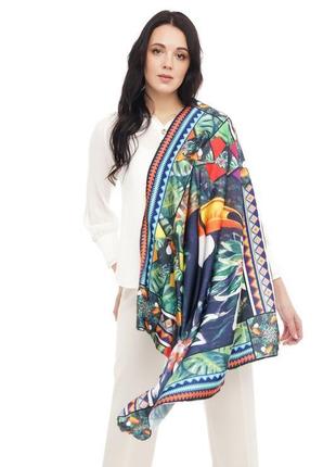 Дизайнерський шовковий платок "тукан"2 фото