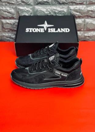 Чоловічі кросівки стон ісланд stone island чорні універсальні кросівки3 фото