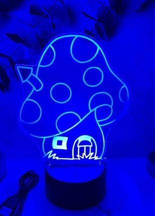 Ночник-светильник "грибной домик"1 фото