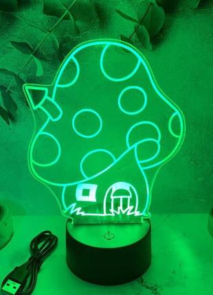 Ночник-светильник "грибной домик"2 фото