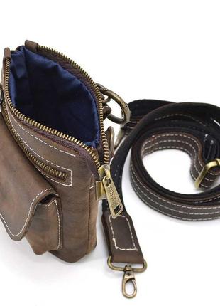 Маленька чоловіча сумка на пояс, через плече, коричнева на джинси tarwa rc-1350-3md7 фото