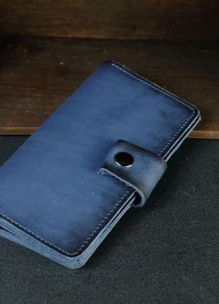 Кожаный кошелек нова, кожа итальянский краст, цвет синий2 фото