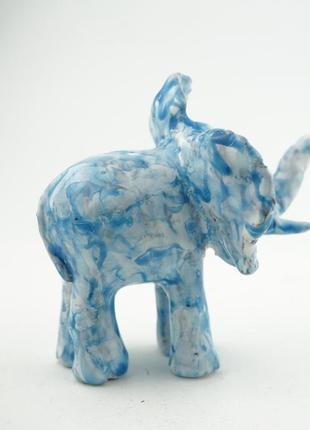 Фігурка слона біло синього слон статуэтка3 фото