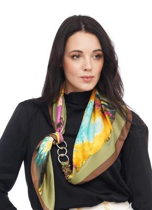 Дизайнерський хустку my scarf "хамелеон" шийну хустку, подарунок жінці1 фото