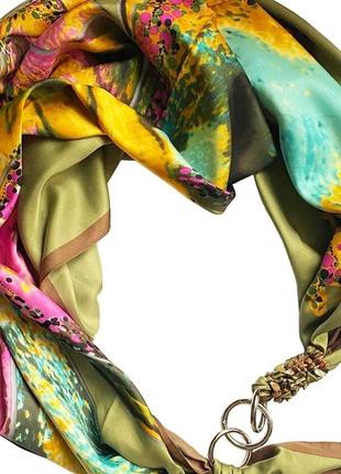 Дизайнерский платок my scarf "хамелеон" шейный платок, подарок женщине4 фото