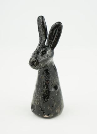 Статуетка кролик чорний 2023 фигурка кролика gift rabbit black1 фото