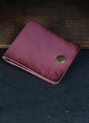 Шкіряний гаманець жорик, шкіра італійський краст, колір бордо2 фото