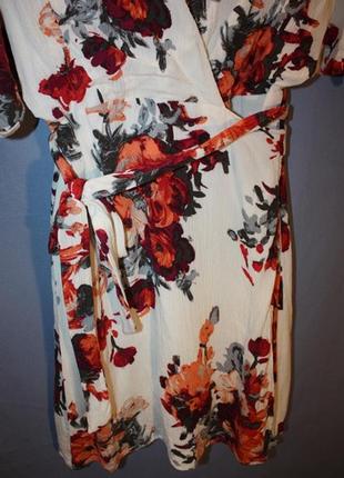 Платье кимоно с цветочным принтом на запах honey punch, s