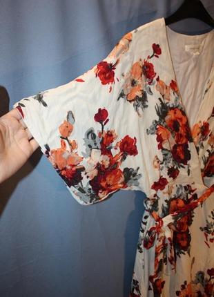 Платье кимоно с цветочным принтом на запах honey punch, s