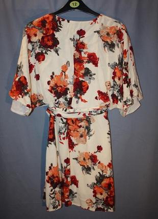 Платье кимоно с цветочным принтом на запах honey punch, s