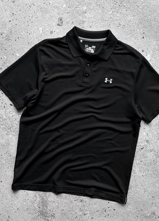 Under armour heatgear men’s black short sleeve polo shirt чорне, однотонне поло