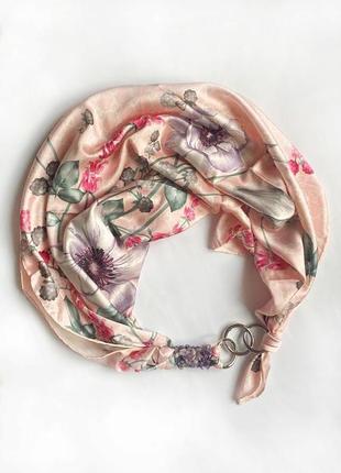 Дизайнерский платок "розовый десерт" коллекция vip от бренда my scarf, подарок женщине5 фото