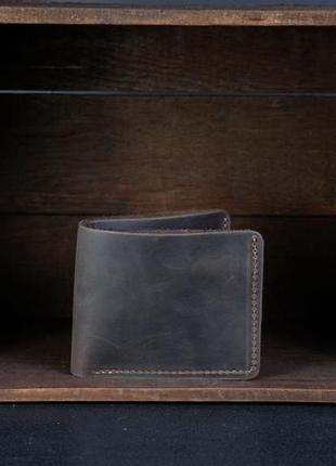 Кожаный кошелек, классическое портмоне с монетницей, кожа crazy horse, цвет шоколад1 фото
