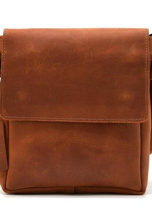 Шкіряна сумка на плече з 4 кишенями руда tarwa rb-4150-4sa3 фото