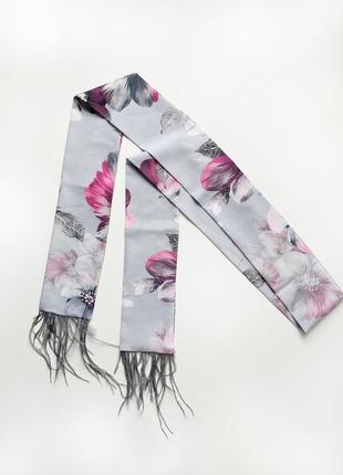 Краватка твіллі з пір'ям, шарфик-краватка, шарф-стрічка my scarf2 фото