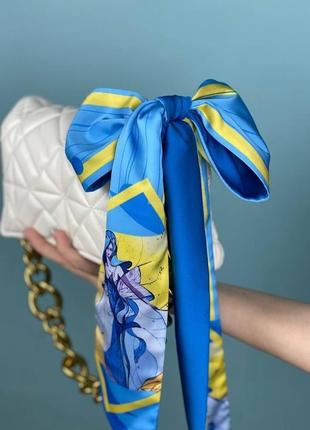 Твіллі - дизайнерський шарфик краватка "украінська мавка", стрічка для волосся3 фото