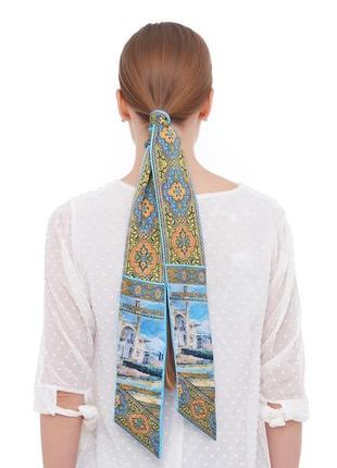 Твіллі, шарфик-краватка, шарф-стрічка "літній  крим". коллекція "украіна"5 фото