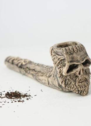 Трубка курительная коллекционная череп-борода9 фото