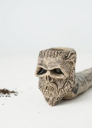 Трубка курильна колекційна череп-борода3 фото