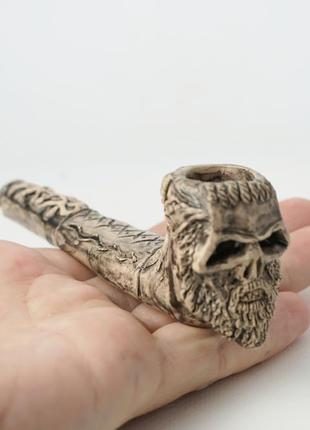 Трубка курительная коллекционная череп-борода8 фото
