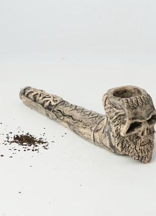 Трубка курильна колекційна череп-борода2 фото