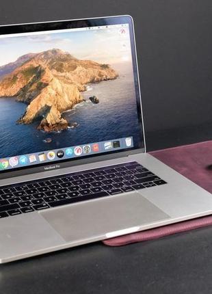 Кожаный чехол для macbook дизайн №1, винтажная кожа, цвет бордо5 фото