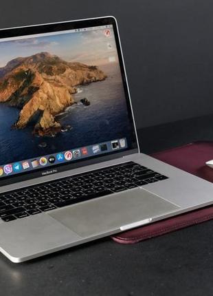 Кожаный чехол для macbook дизайн №1, кожа итальянский краст, цвет бордо4 фото